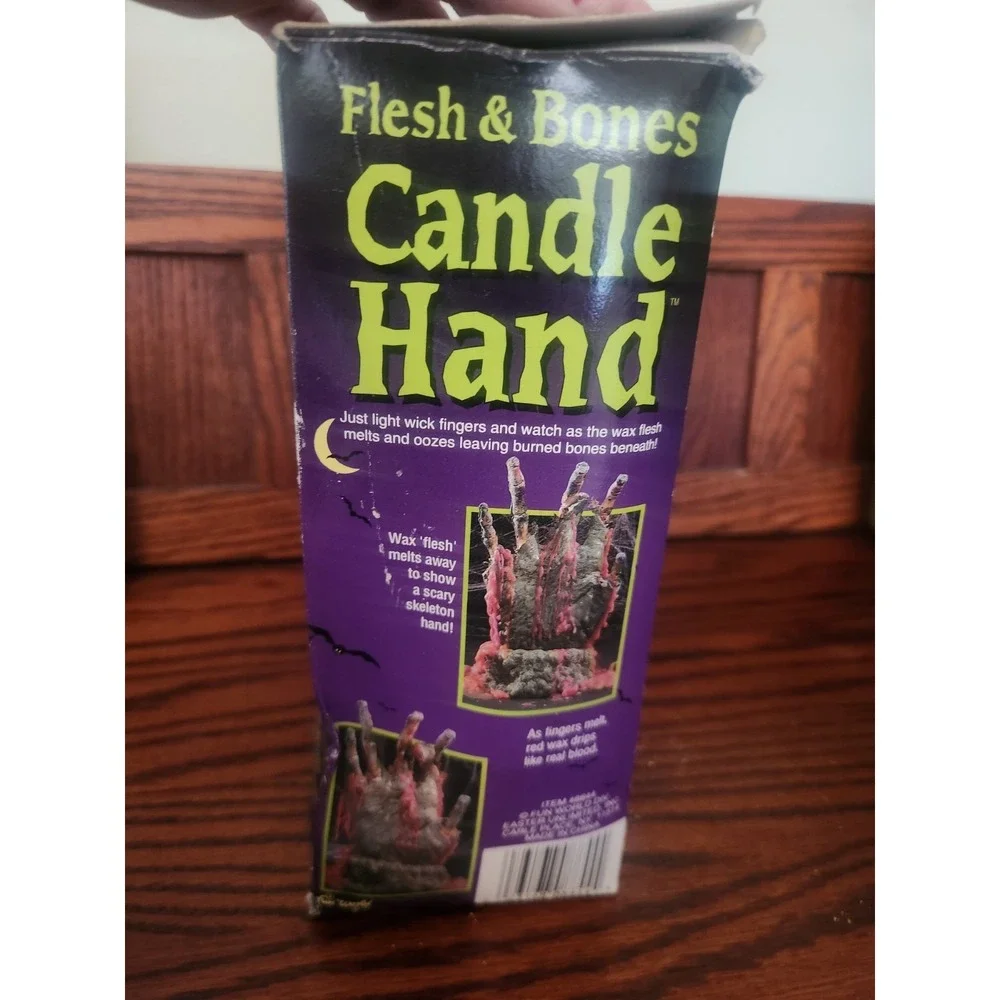 Vintage Fun World Halloween Flesh & Bones Candle And Bleeding Brain Candle